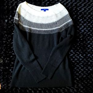 Oversized Scoop Neck Fuzzy Black Sweater